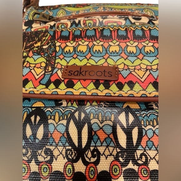 Sakroots Boho Festival Coated Canvas Small Flap Messenger Crossbody Bag Purse - Picture 4 of 16